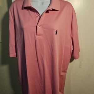 Man polo golf ralph lauren pink shirt.